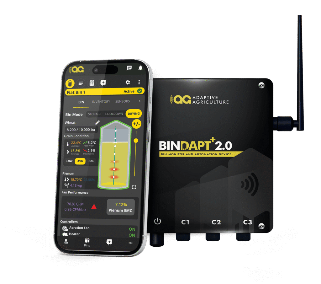 Bindapt+ 2.0 Device with Mobile App Mock
