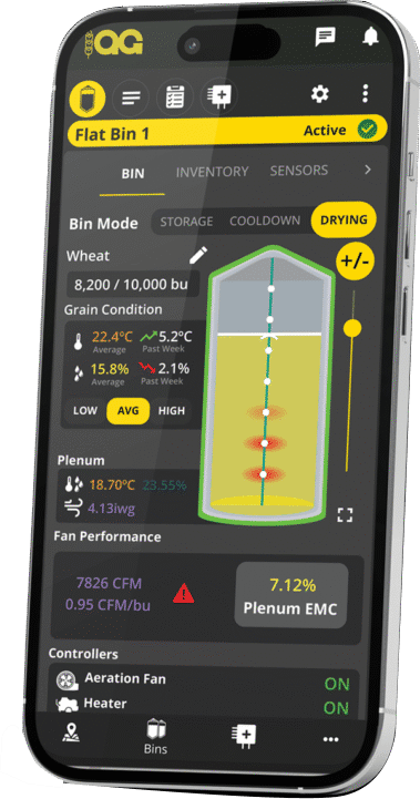 In-Bin Drying App Interface